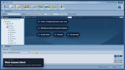Watch the TeamPostgreSQL demo video